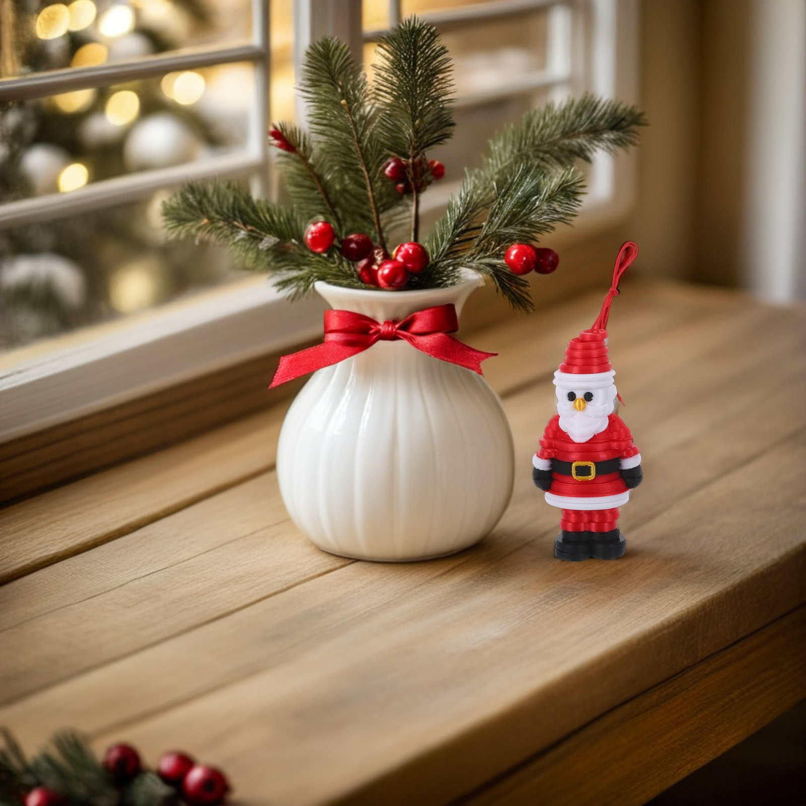 Art And Craft Xmas Tree - ボタンアートサンタオーナメントDIYキット1セット、未完成のクリスマスツリー飾り、手作りホリデークラフトプロジェクト、クリスマスの飾り付け