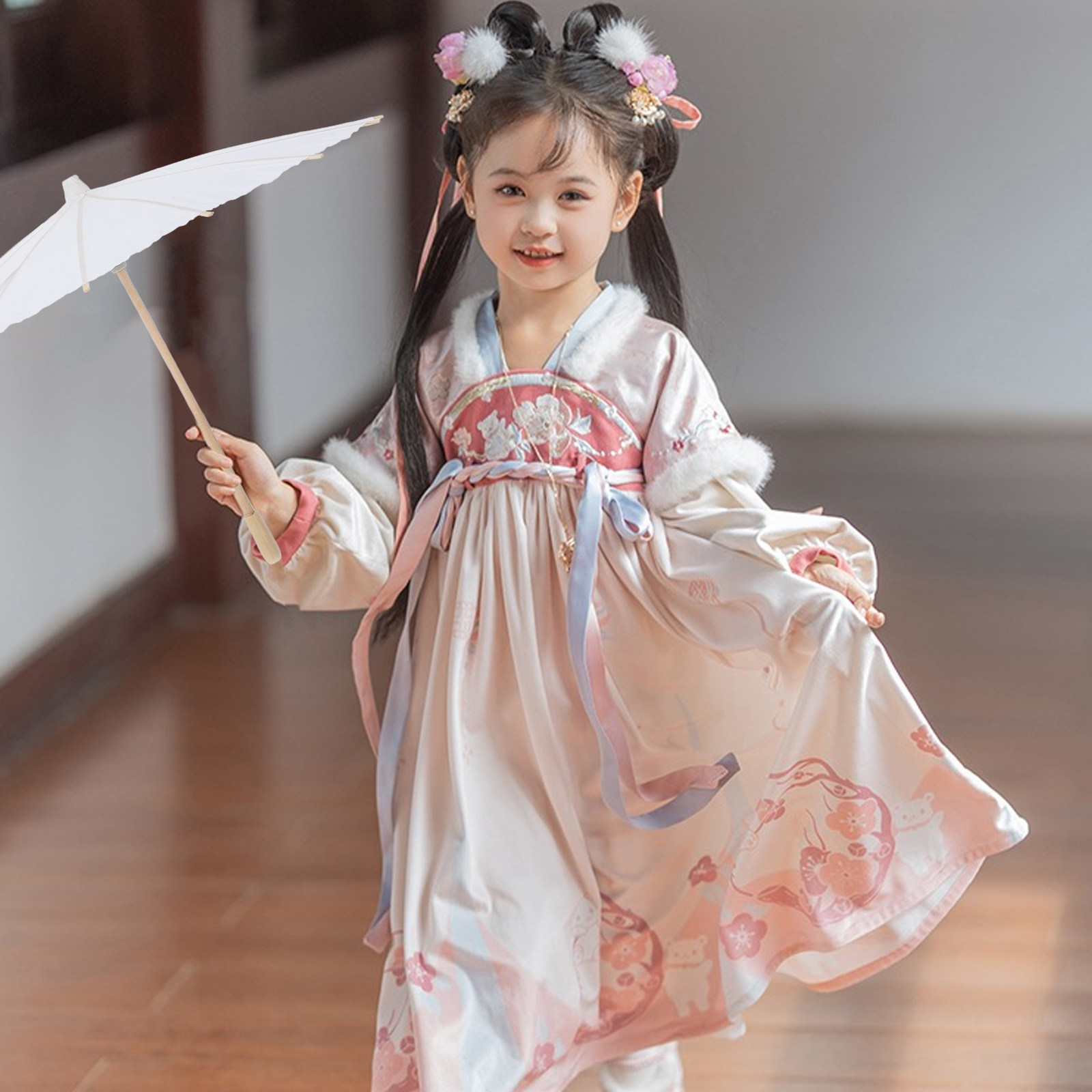 Art Craft Umbrella - 2個入り 白色 DIY手描き油紙傘 クリエイティブアートクラフトセット 雨よけ日よけ ポータブル