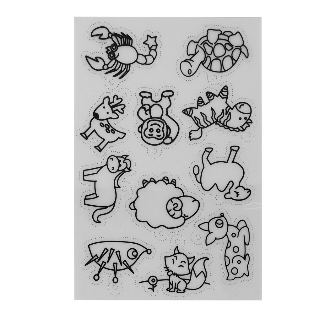 Craft And Art Difference - 8 個のかわいい動物熱収縮シート白さまざまなパターンの熱収縮アート紙着色可能な DIY キーホルダーペンダント DIY 工芸品