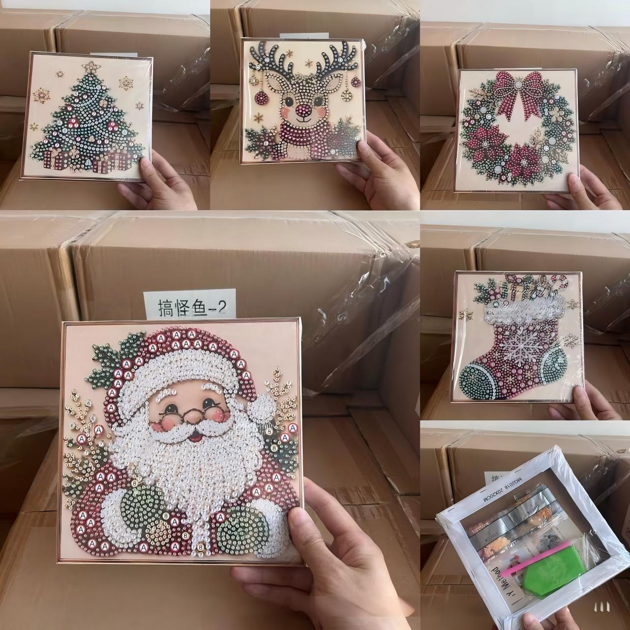 Art Craft Gifts For Adults - クリスマスパールダイヤモンドペインティングアートキット（フレーム付き）DIYパールビーズアートクラフトキット 大人初心者向け ホームウォールデコレーション パーティーギフト
