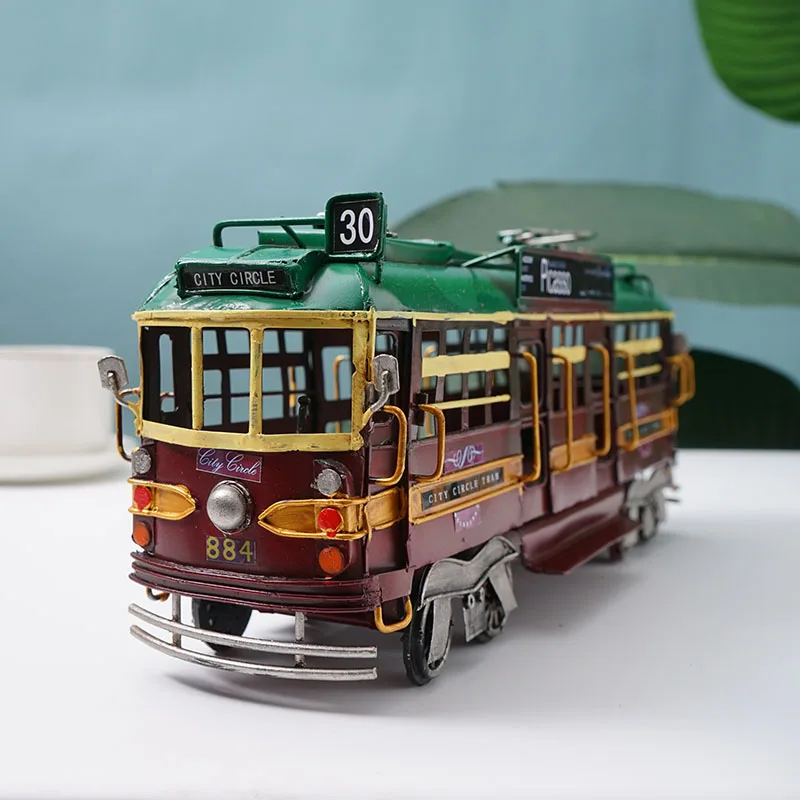 Art Craft Bar - レストランバー荒廃したシックなインダストリアル風路面電車モデル装飾品レトロ装飾金属鉄工芸品アートハウスリヴィ