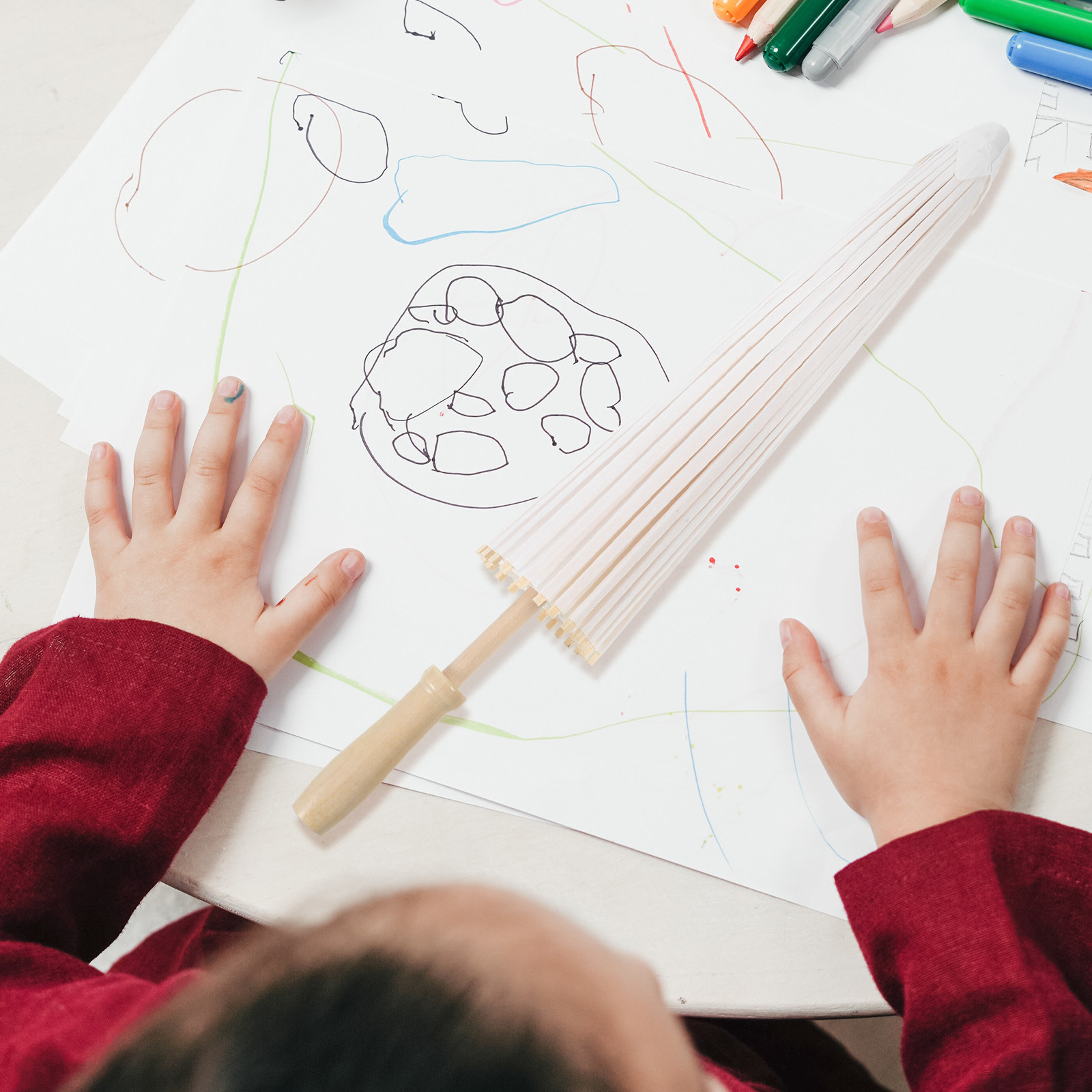 Art Craft Umbrella - 手作りの無地の紙傘、油紙パラソル、DIYアートクラフト、絵画、子供の学校プロジェクト、装飾的なテーブルセンターピースに最適