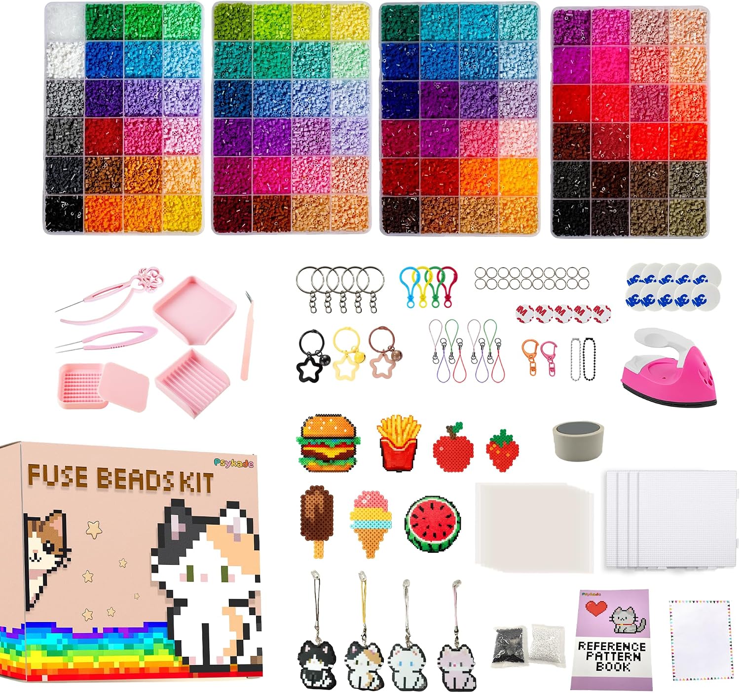 Art Craft Decoration - ヒューズビーズキット - 簡単DIY - 96色 53000個