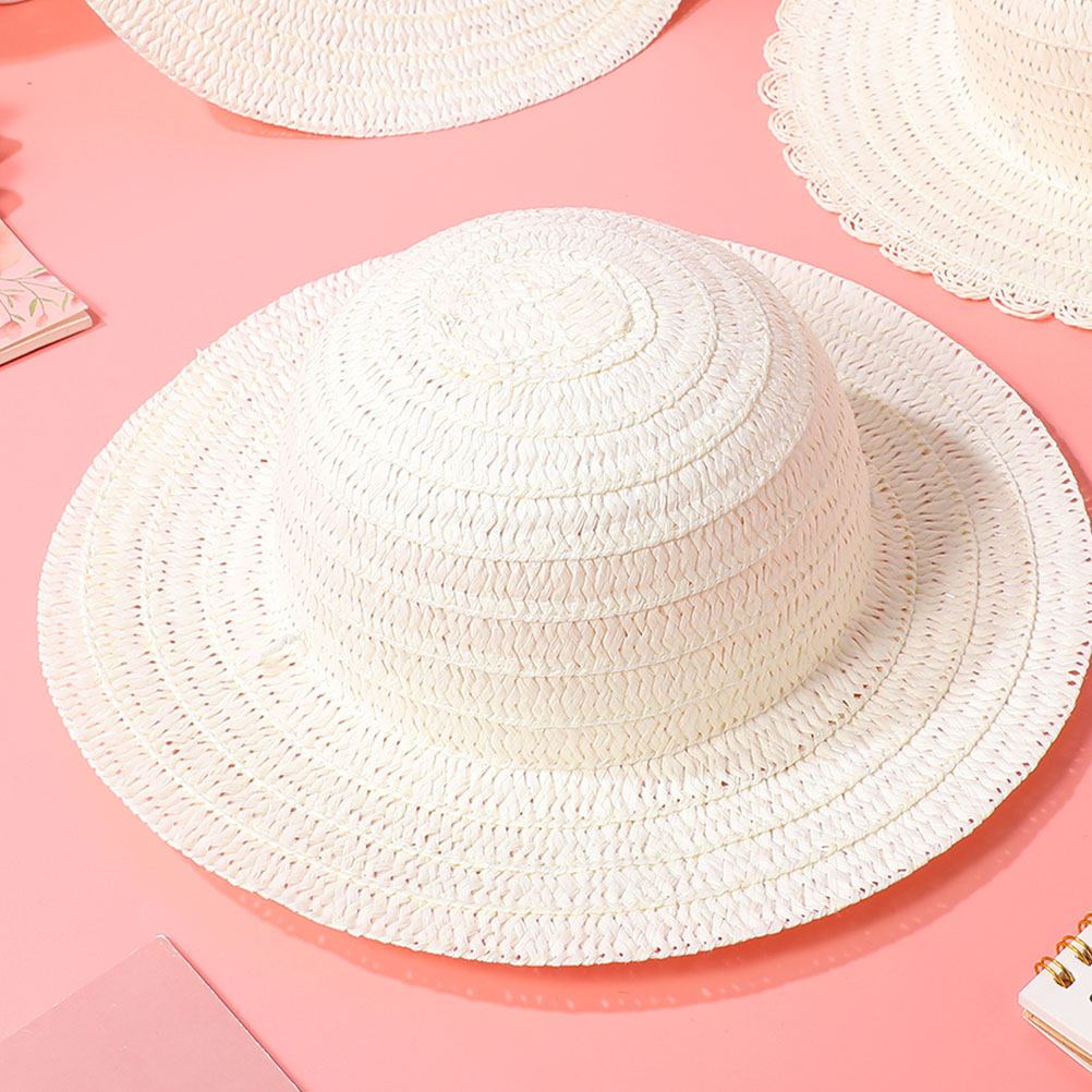 8個入りDIYキッズストローハット、白い無地の帽子、絵画工芸 - Art Craft Activity のレビューと価格