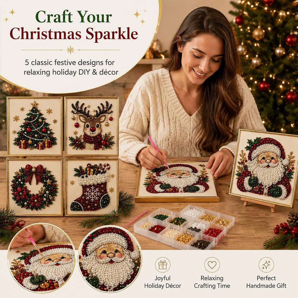 クリスマス サンタクロース パールアート DIYキット 額入 - Art Craft Gifts For Adults のレビューと価格