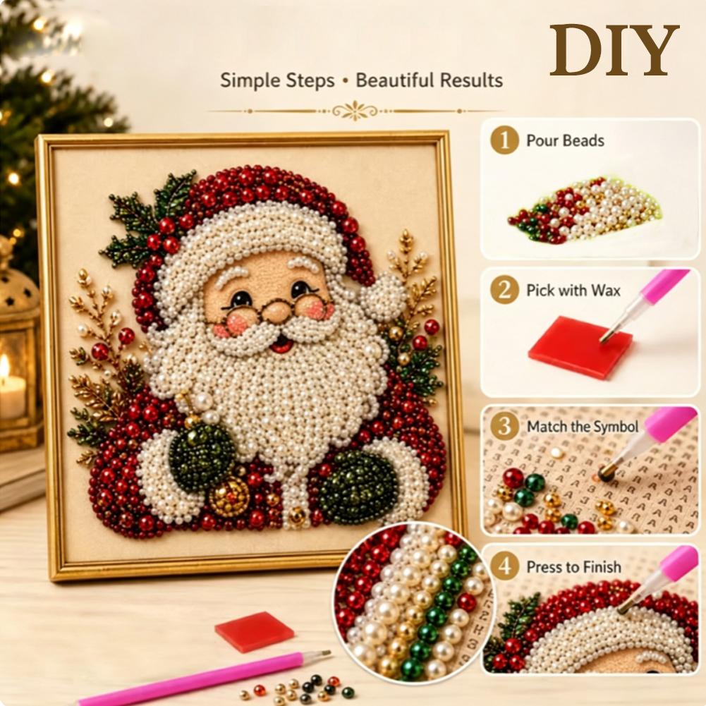 クリスマス サンタクロース パールアート DIYキット 額入 - Art Craft Gifts For Adults のレビューと価格