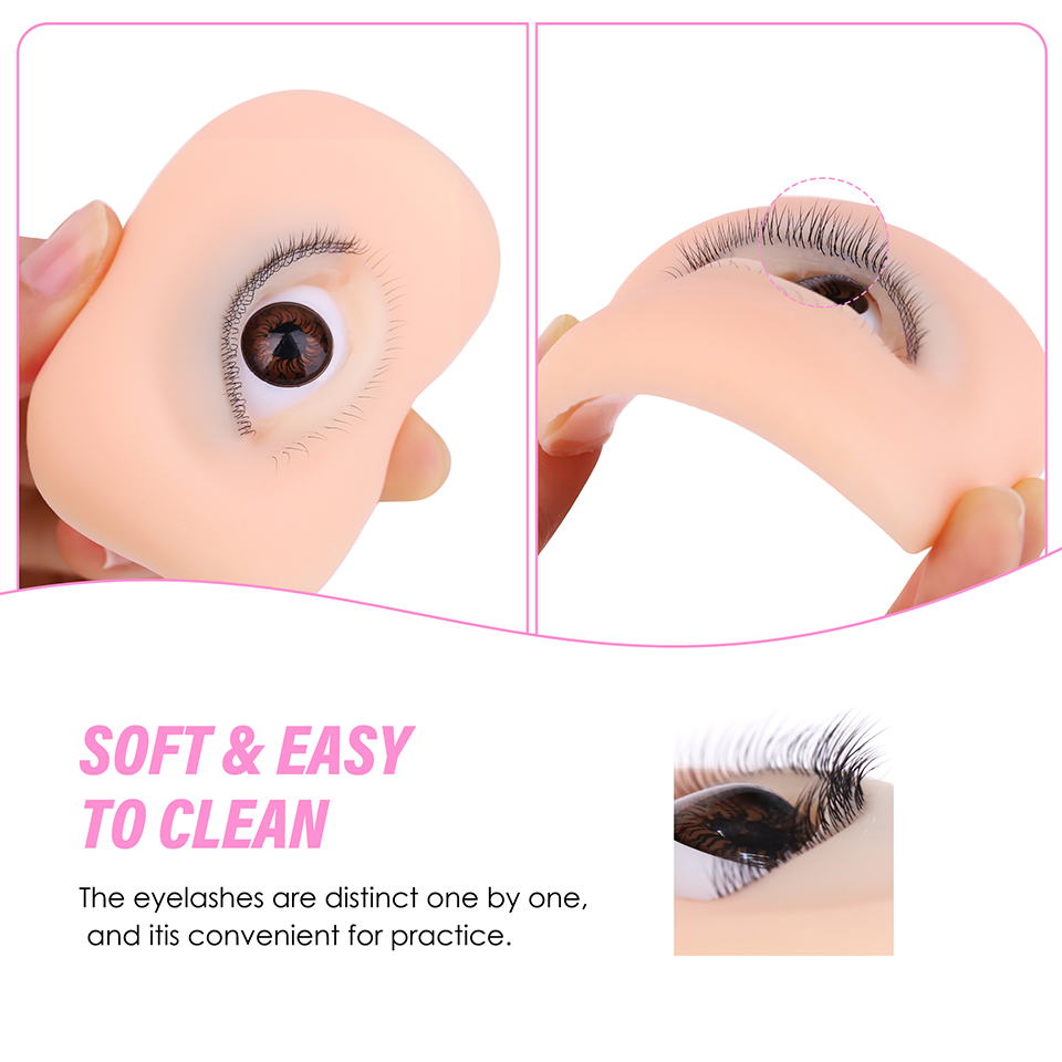 3層まつげ付き再利用可能なマネキンアイ、まつげエクステ練習用 - Art Craft Eyes のレビューと価格