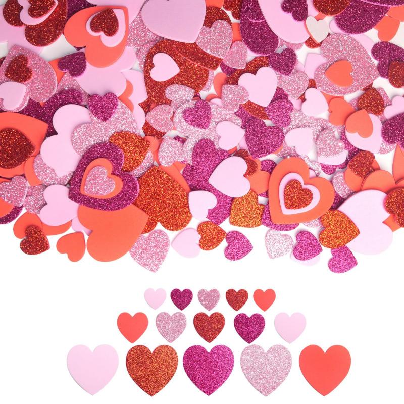 50 個ラブハート自己粘着ステッカーグリッターフォームステッ - Art Craft Love のレビューと価格