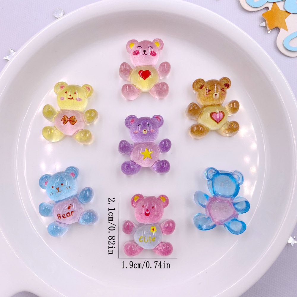 20 個樹脂グリッターかわいいカラフルなミニラブベア置物フラ - Art Craft Love のレビューと価格