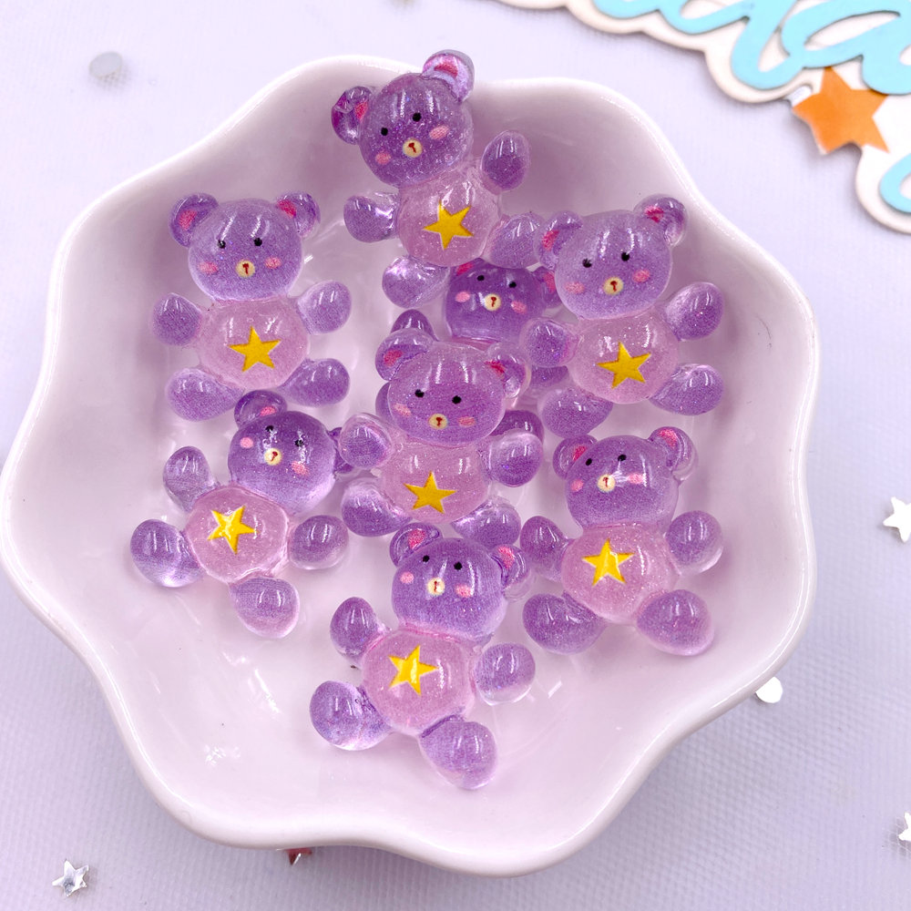 20 個樹脂グリッターかわいいカラフルなミニラブベア置物フラ - Art Craft Love のレビューと価格