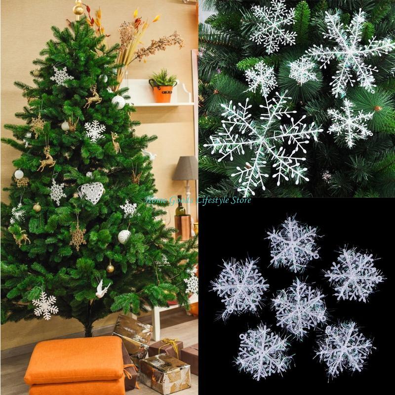 E74E クリスマス スノーフレーク オーナメント 6 個  - Art And Craft Xmas Tree のレビューと価格