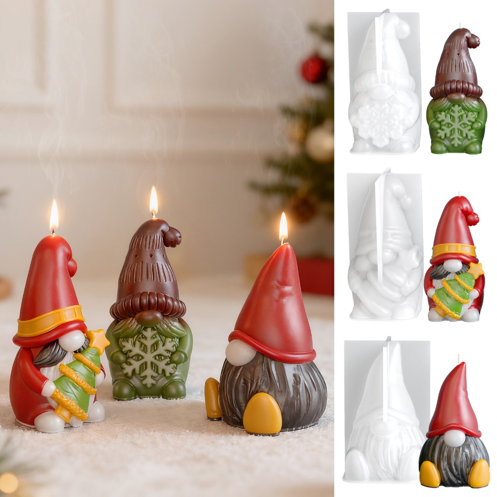 クリスマスドワーフシリコンキャンドルモールド DIY人形 ク - Art And Craft Xmas Tree のレビューと価格
