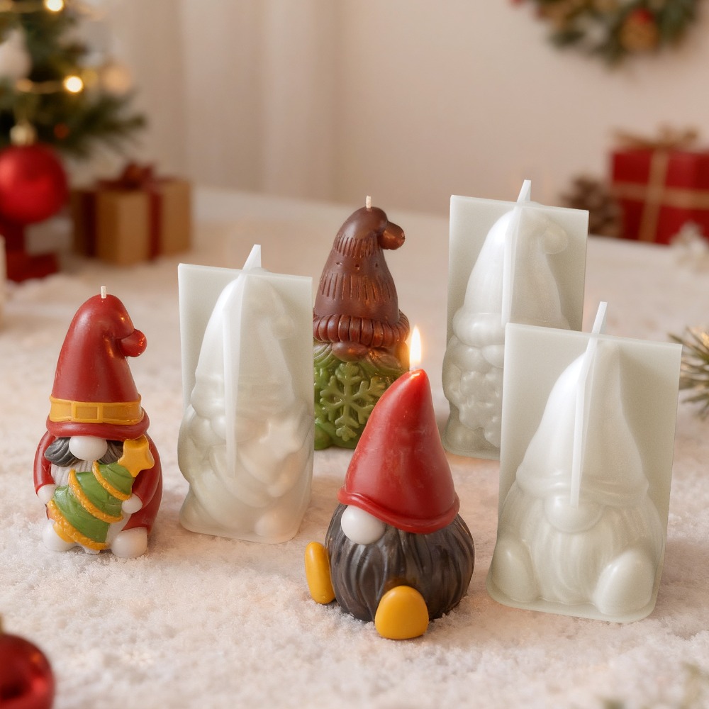 クリスマスドワーフシリコンキャンドルモールド DIY人形 ク - Art And Craft Xmas Tree のレビューと価格