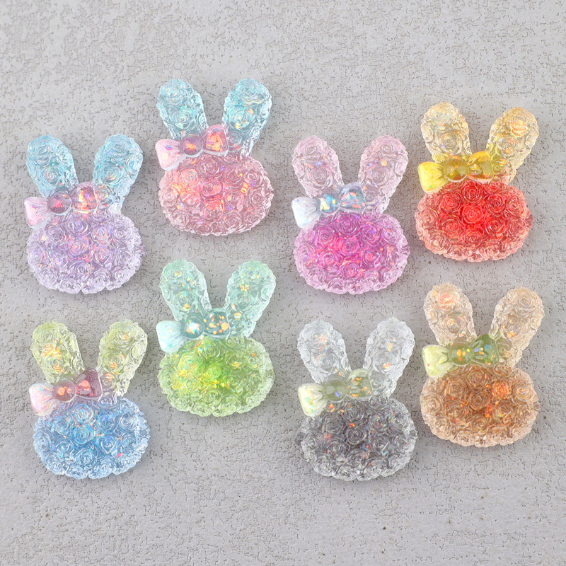 5個入り 18*25mm 光るグラデーションウサギレジンカボ - Art Craft Decoration のレビューと価格