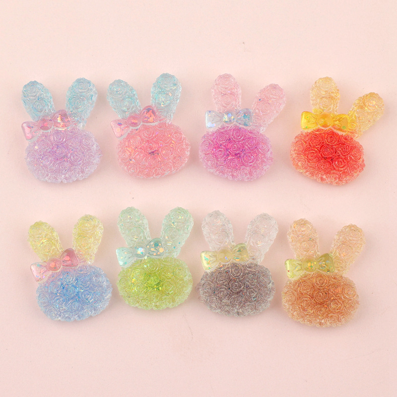 5個入り 18*25mm 光るグラデーションウサギレジンカボ - Art Craft Decoration のレビューと価格