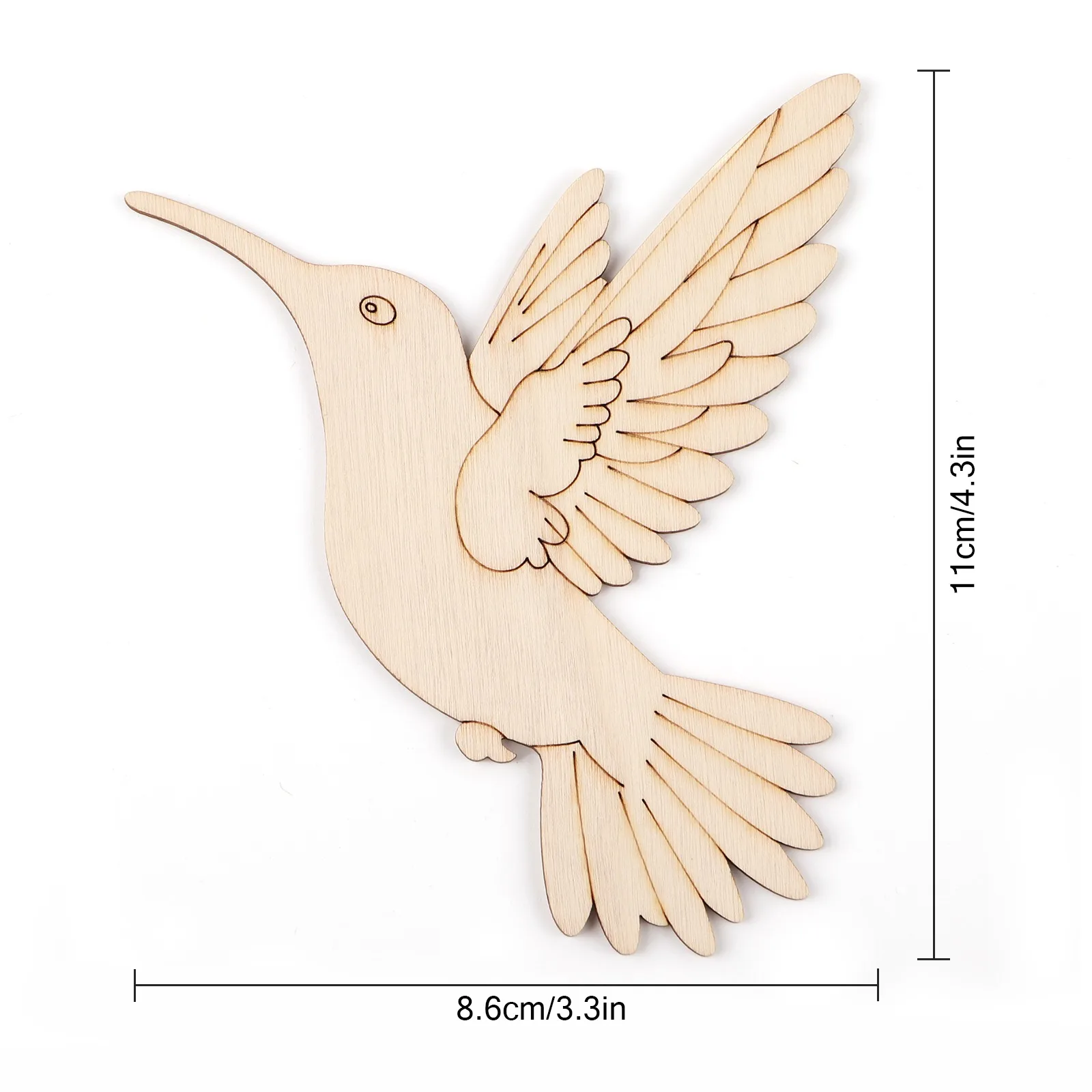 10個入り未完成木製動物鳥の切り抜き、木製吊り下げ飾り用木製 - Art Craft Decoration のレビューと価格