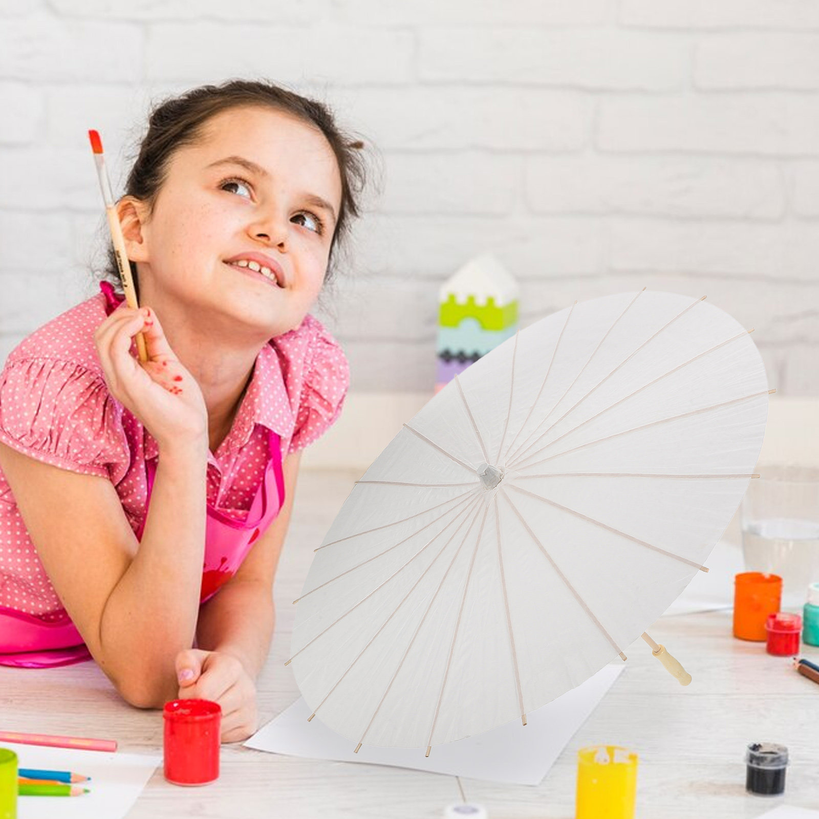 DIYペーパーアンブレラ 子供用 手描き落書き画 未完成クラ - Art Craft Umbrella のレビューと価格