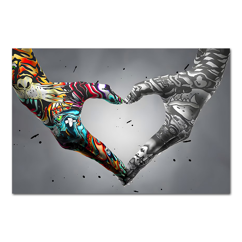 グラフィティハンドラブキャンバス絵画ポスタープリントキャンバ - Art Craft Love のレビューと価格