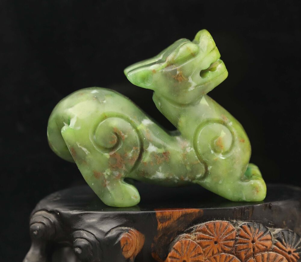 古い天然翡翠の手彫りドラゴン像アンティーク民芸品コレクション - Art Craft Love のレビューと価格