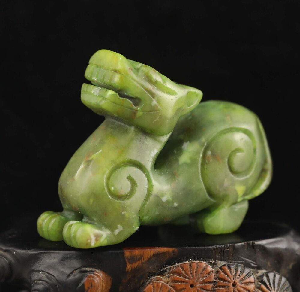 古い天然翡翠の手彫りドラゴン像アンティーク民芸品コレクション - Art Craft Love のレビューと価格