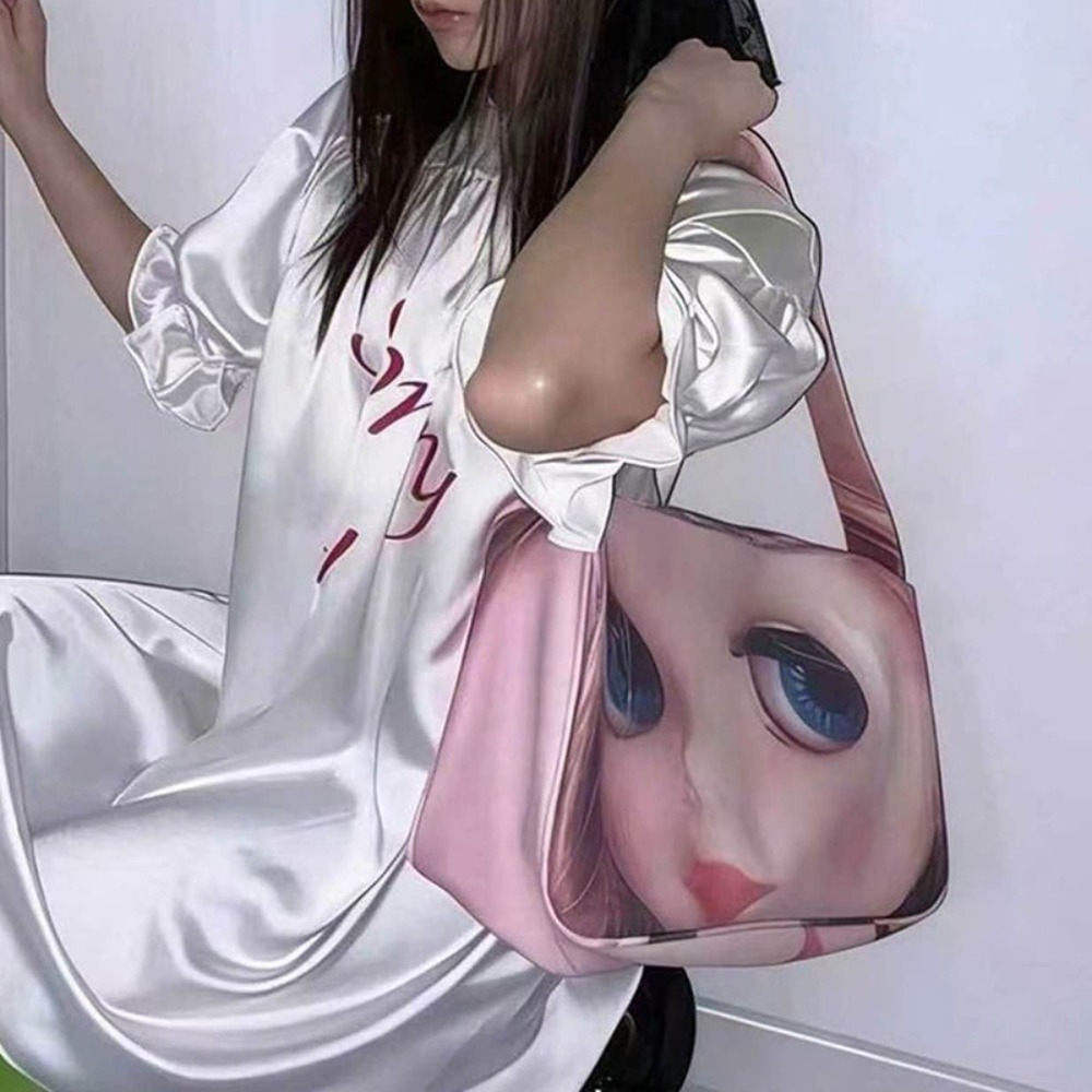 大きな目のドールプリントがおしゃれなクロスボディバッグ、ピン - Art Craft Eyes のレビューと価格