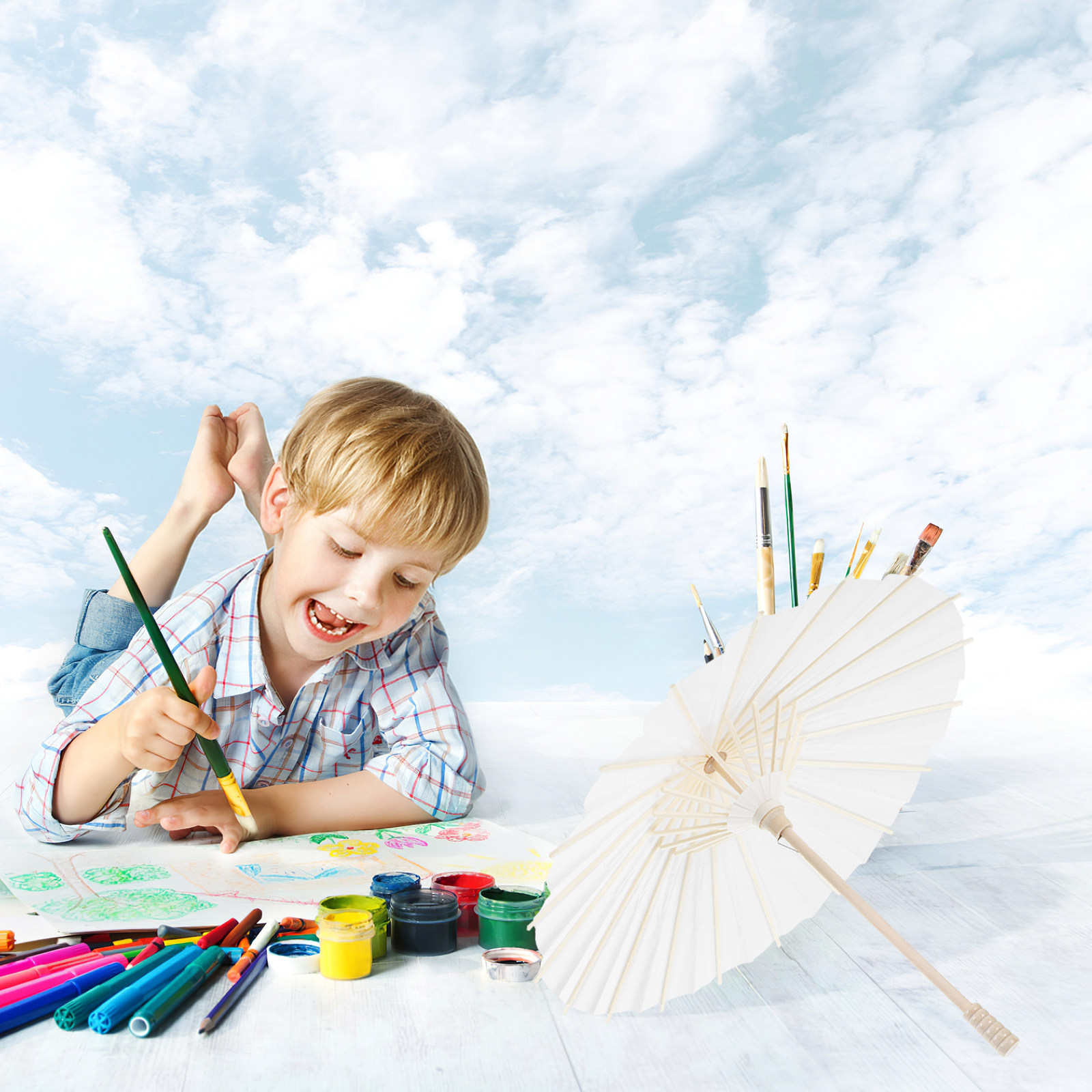 DIYペイントやグラフィティアート、クラフト、子供の学校プロ - Art Craft Umbrella のレビューと価格