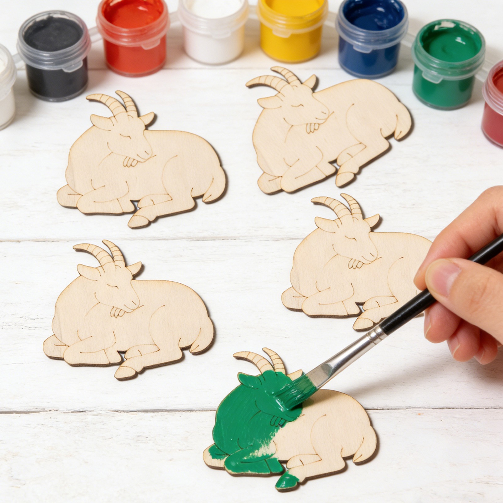 10個/セット 未完成の木製羊の動物オーナメント 木製クラフ - Art Craft Decoration のレビューと価格