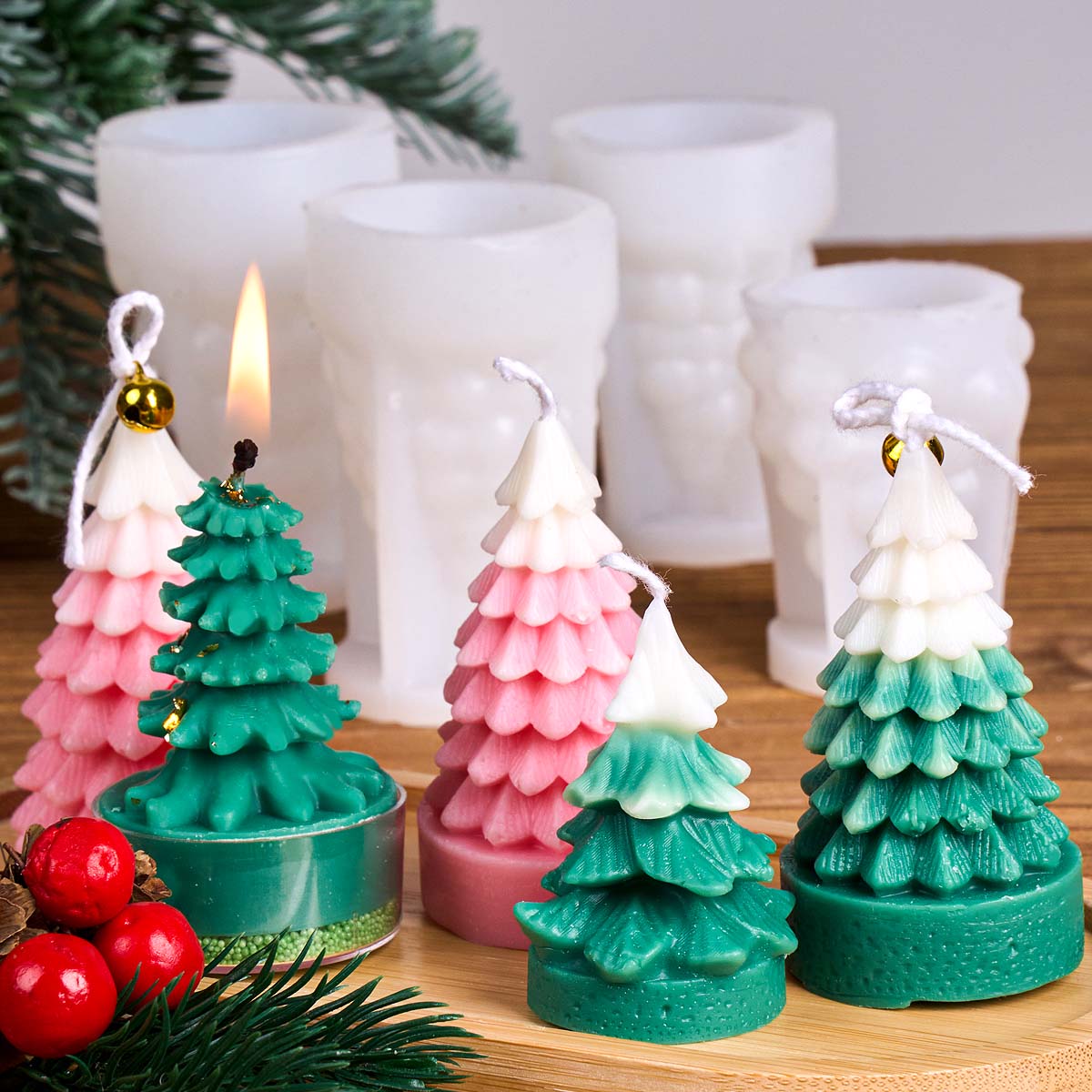 3D クリスマスツリーシリコーンキャンドルモールド DIY  - Art And Craft Xmas Tree のレビューと価格